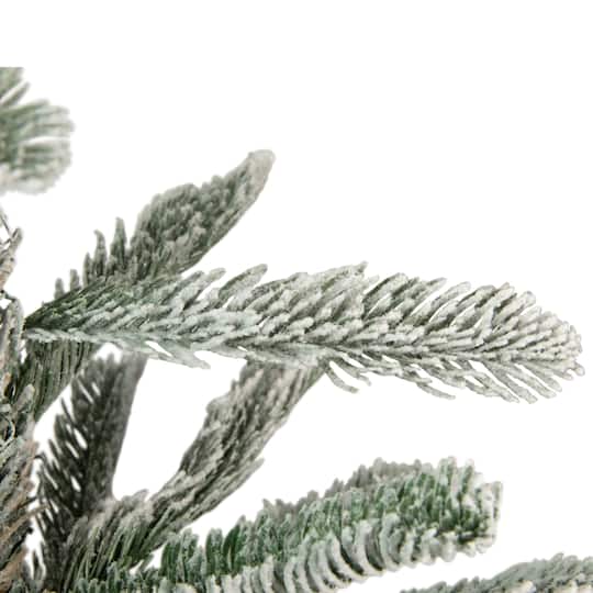 6.5ft Unlit Slim Flocked Noble Fir Artificial Christmas Tree